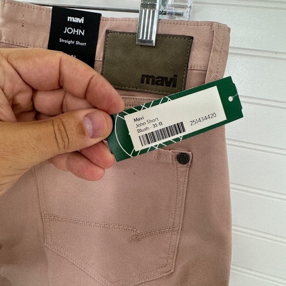 NEW Mavi John Straight Leg Shorts Blush W31 L11 - Picture 5 of 6